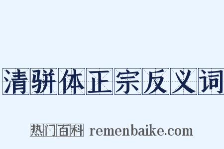 清骈体正宗反义词是什么意思的图片